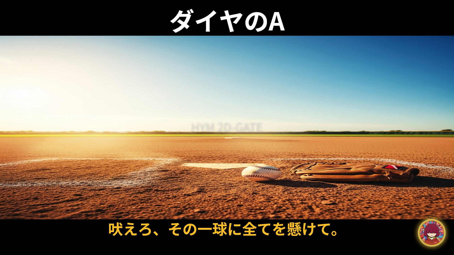 Ace of Diamond Anime Concept Art Baseball and Glove on a Pitcher's Mound at Sunset